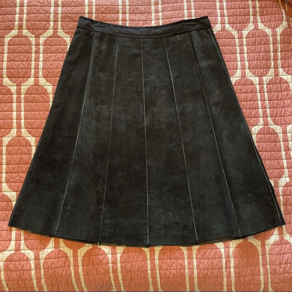 COPY - Black suede A-line skirt